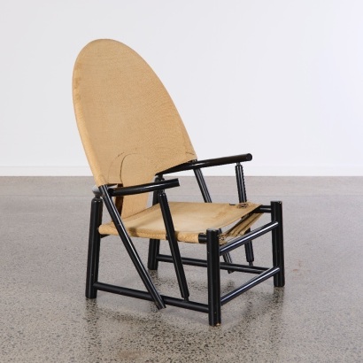 A Hoop Armchair in Lacquered Wood by Werther Toffoloni and Piero Palange, Germa, Italy, 1972