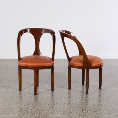 A Pair of Vienna Spoonback Chairs c.1930s