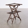 A Victorian Faux Rose Wood Table with Horsehair Inserts and Painted Tile Top
