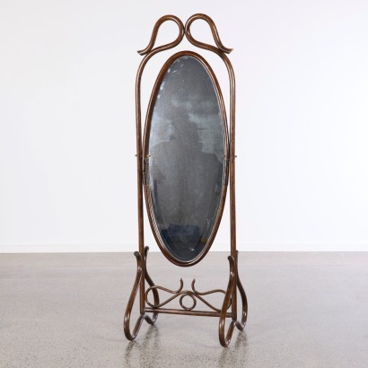 A Mid-Century French Bentwood Mirror