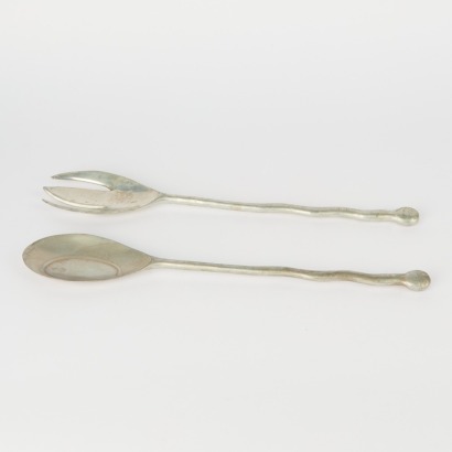 A Pair of Large Metal Serving Spoons
