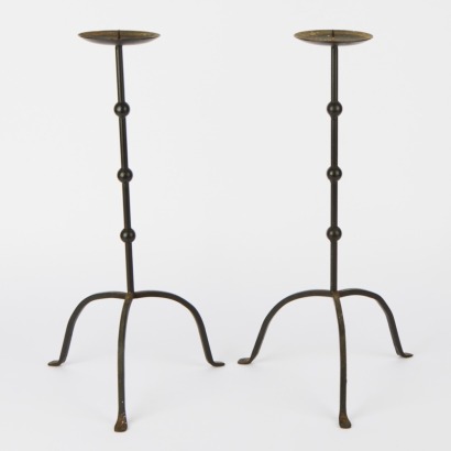 Two Metal Candle Sticks