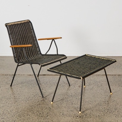 A Stunning John Crichton Blind Foundation Rocket Lounge Chair and Coffee Table c.1950s