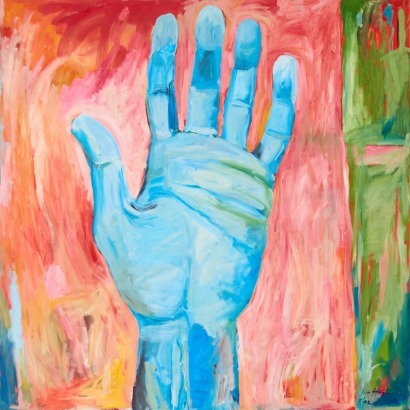 An Impressive Large Hand Painting By Unknown Artist