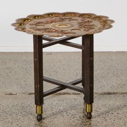 A Brass And Copper Indian Hunting Tray Table