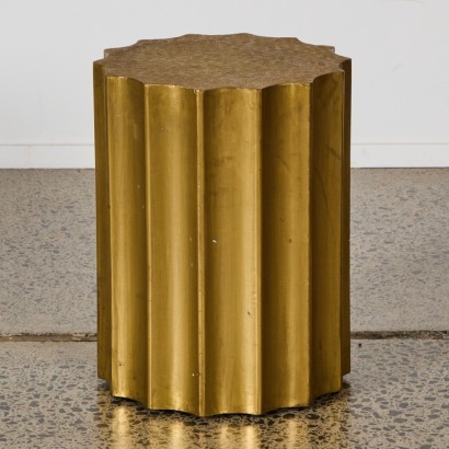 A Fluted Beaten Brass Side Table