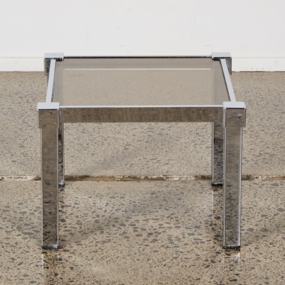A Seventies Chrome And Glass Side Table