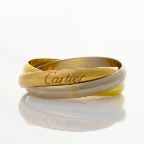Cartier, 18ct Yellow / White / Rose Gold Trinity Ring, SIze K 1/2
