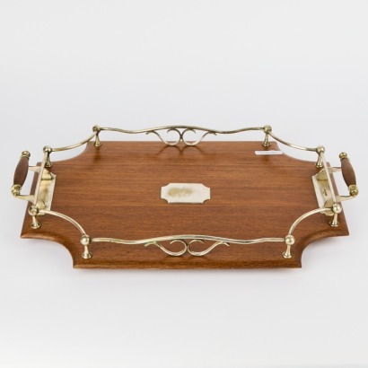 An Antique Oak Drinks Gallery Tray