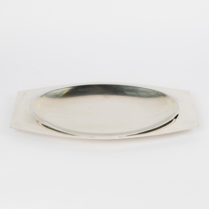 A Vintage French Letang & Remy Stainless Steel Serving Tray Platter