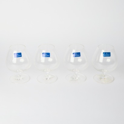 A Set of 4 Yellow & Boch Brandy Cognac Glasses As New in Box