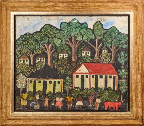 A Folk Art Oil on Canvas