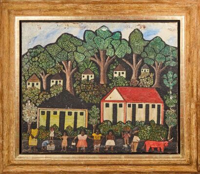 A Folk Art Oil on Canvas