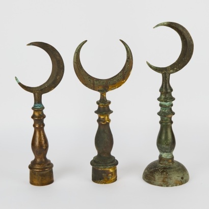 A Set of Three Turkish Ottoman Crescent finials