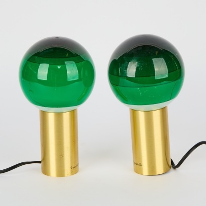 A Pair of Spanish Hand-Blown Glass Table Lamps c.1970s
