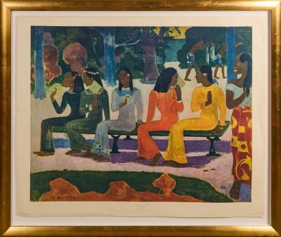 A Vintage Reproduction Paul Gauguin Fatata Ta Matete Print