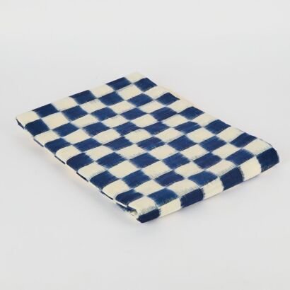 An Indigo Hand-Woven Ikat Tablecloth