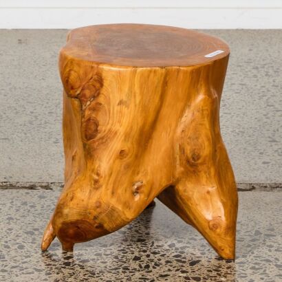 A Natural Wood Stool