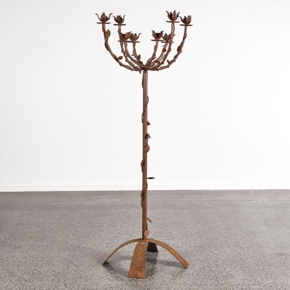 A Metal Gothic Floor Standing Candelabra