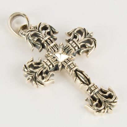 A Replica Chrome Hearts Sterling Silver 1998 Cross Pendant