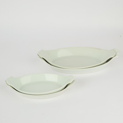 A Set of Four French White Porcelain Gratin Dishes By Apilco