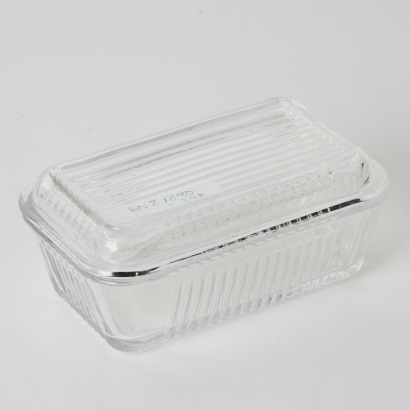 A Traditional Glass Butter Dish With Lid