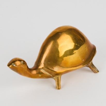 A Vintage Brass Turtle
