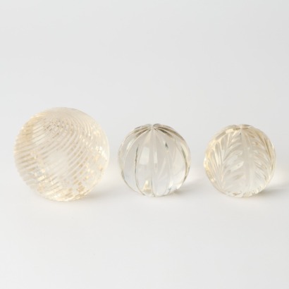 Three Ornamental Glass Globes