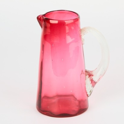 A Large Cranberry Coloured Glass Jug