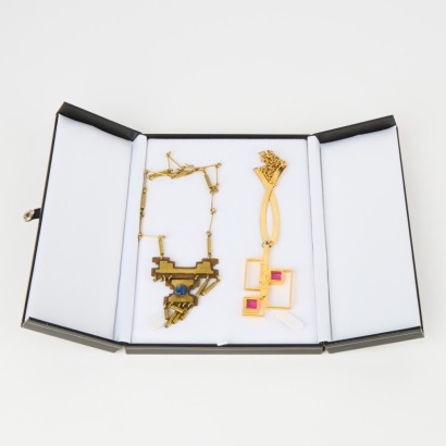 A Pair of Vintage Geometric Necklaces