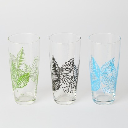 A Trio of Vintage Patterned Drinking Glasses