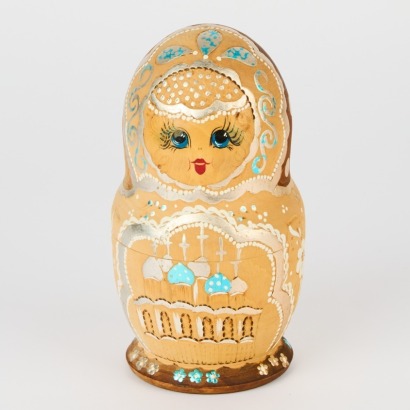 A Set of Seven Signed Russian-Made Matryoshka Dolls