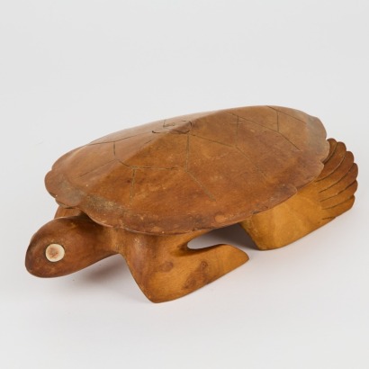 A Hand-Carved Turtle Inlaid Trinket Box