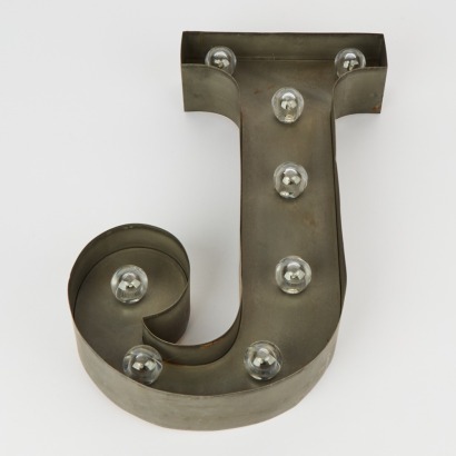 A Tin Letter J With Bulbs
