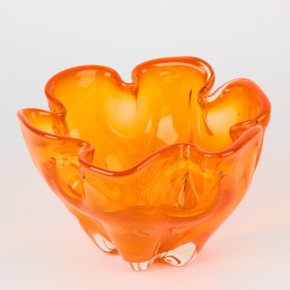A Orange Murano Wave Bowl
