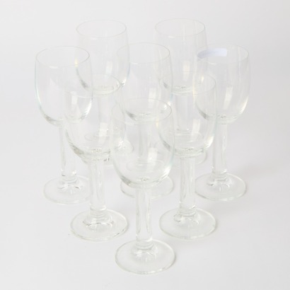 A Set of Eight Vintage Thomas Colonna Crystal White Wine Glasses