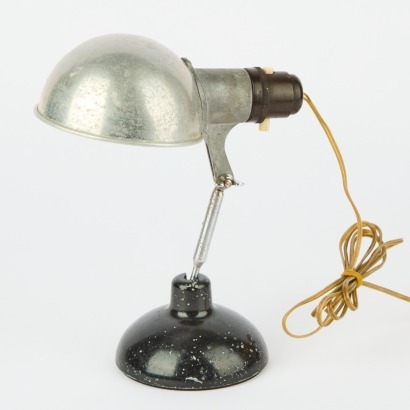 A Pair of Spun Aluminium Bedside Lamp