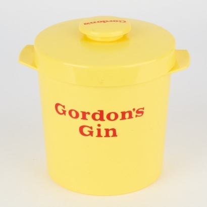 A Vintage Yellow Gordon's Gin Ice Bucket
