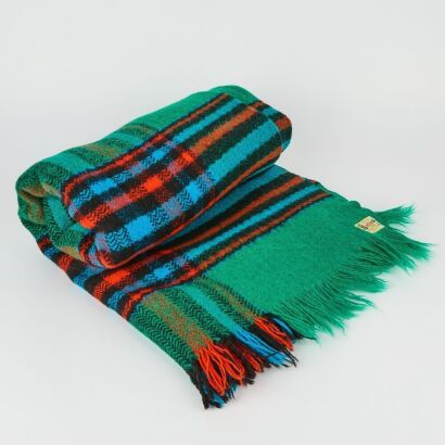 An Onehunga Woollen Mills "Rainbow Tiki" Blanket