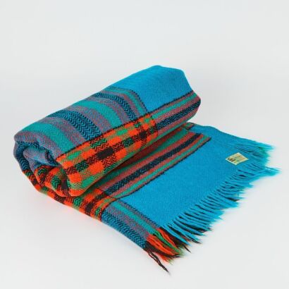 An Onehunga Woollen Mills "Rainbow Tiki" Blanket