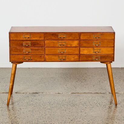 A Set of Antique Crafting Drawers