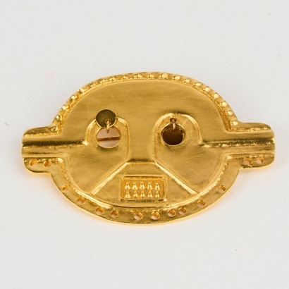 MoMA 24 Gold Plated Mask Brooch