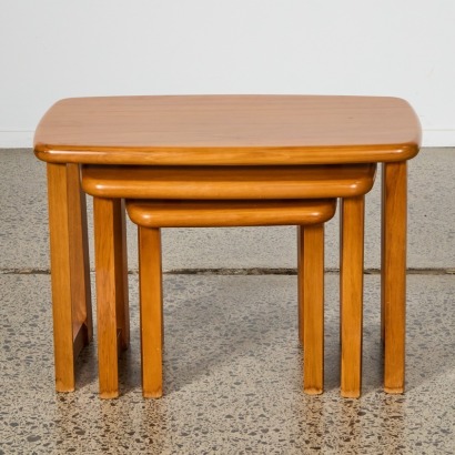 A Set of Solid Rimu Danske Mobler Nest Tables