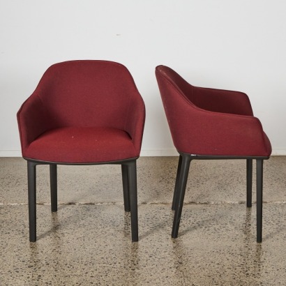 A Pair of Vitra Softshell Chairs Designed by Ronon & Erwin Bourollac
