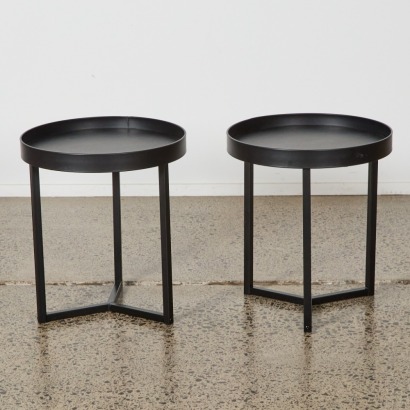 A Pair of Minimal Black Side Tables