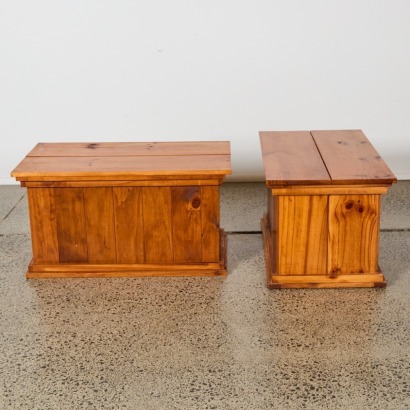 A Pair of Rustic Wooden Storage Chests