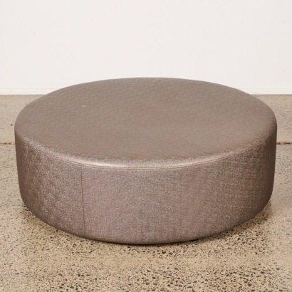 A Round Faux Leather Coffee Table