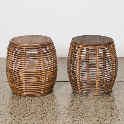 A Pair of Large Round Side Tables