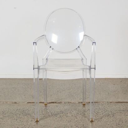 A Smoky Gray Philippe Starck Louis Ghost Chair For Kartell