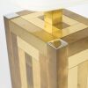 A Pair of Brass and Chrome Geometric Table Lamps, Spain c.1970s - 3